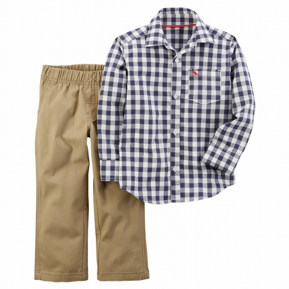 Carter’s 18 Months Baby Boy Button Down Shirt & Khaki Pants Set